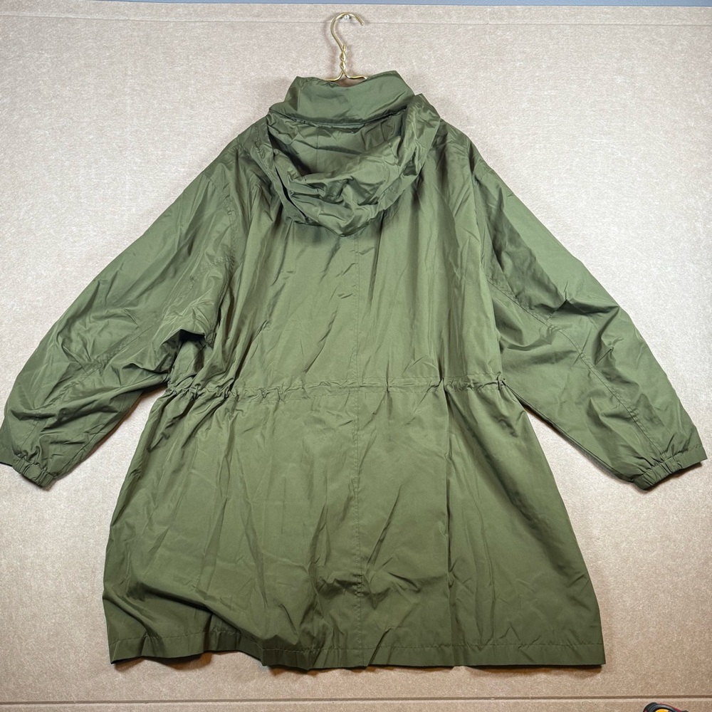 Ava & Viv Green 3x Water Resistant Raincoat With Hood & Mesh Liner